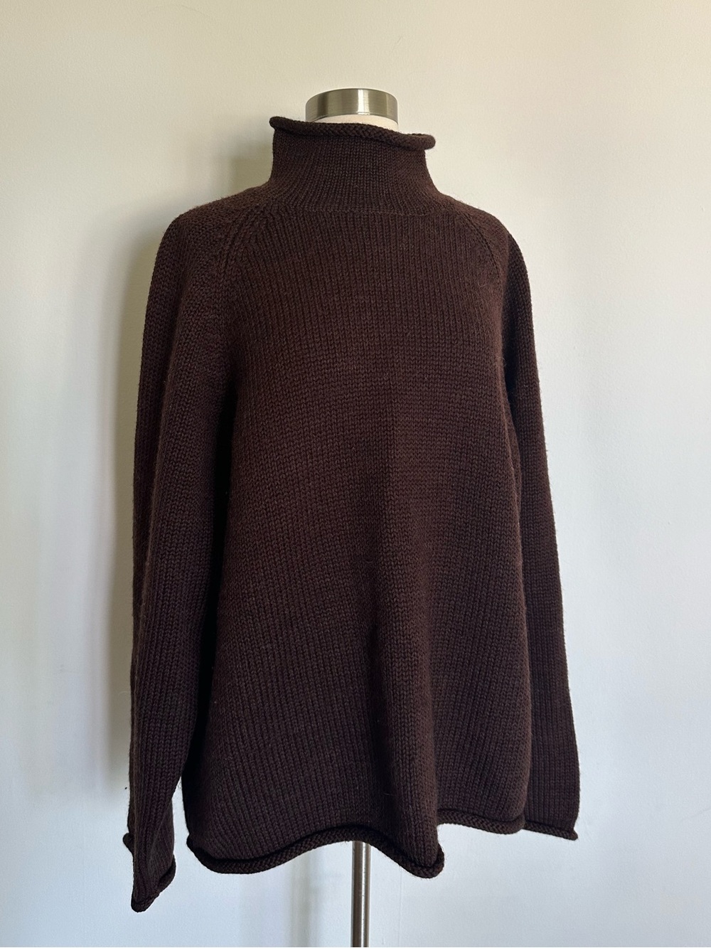 J. Crew Chunky Knit 100% Wool Turtleneck Sweater Sz L